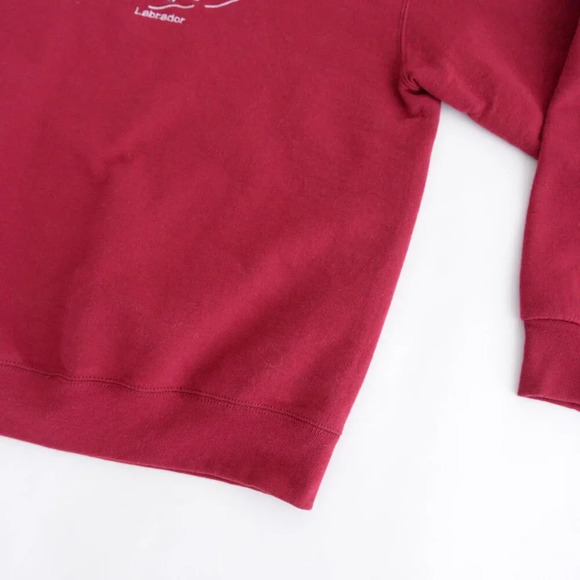 Vintage Fruit Of The Loom Embroidered  Labrador Sledding Crewneck Sweater M - Picture 6 of 11